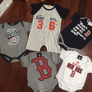 Boston Red Sox boy onesies bundle